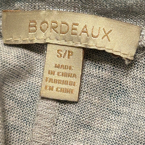 Bordeaux from Anthropologie metallic silver short sleeve swing tee US size S - Picture 9 of 9